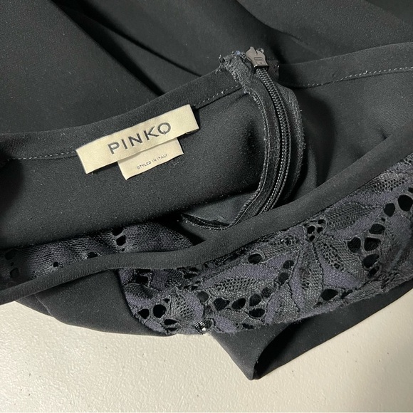 🚨 PINKO Long Sleeve Crepe Mini Dress with Slit - Picture 3 of 11